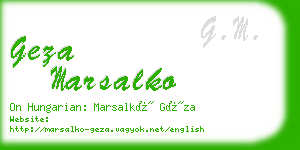 geza marsalko business card